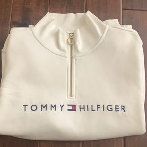 Tommy Hilfiger White Half Zip Sweater
